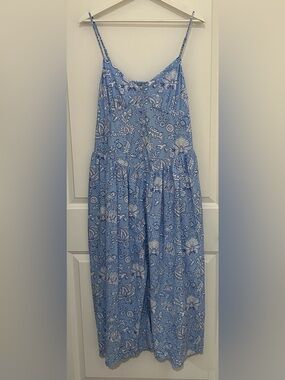 Roller Rabbit Women’s Blue Amanda Floral Summer Dress Size XL NWT